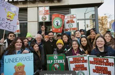 स्टारबक्सविरुद्धको आन्दोलनमा मेयर–निर्वाचित जोहरन मम्दानी र बर्नी स्यान्डर्स सडकमा